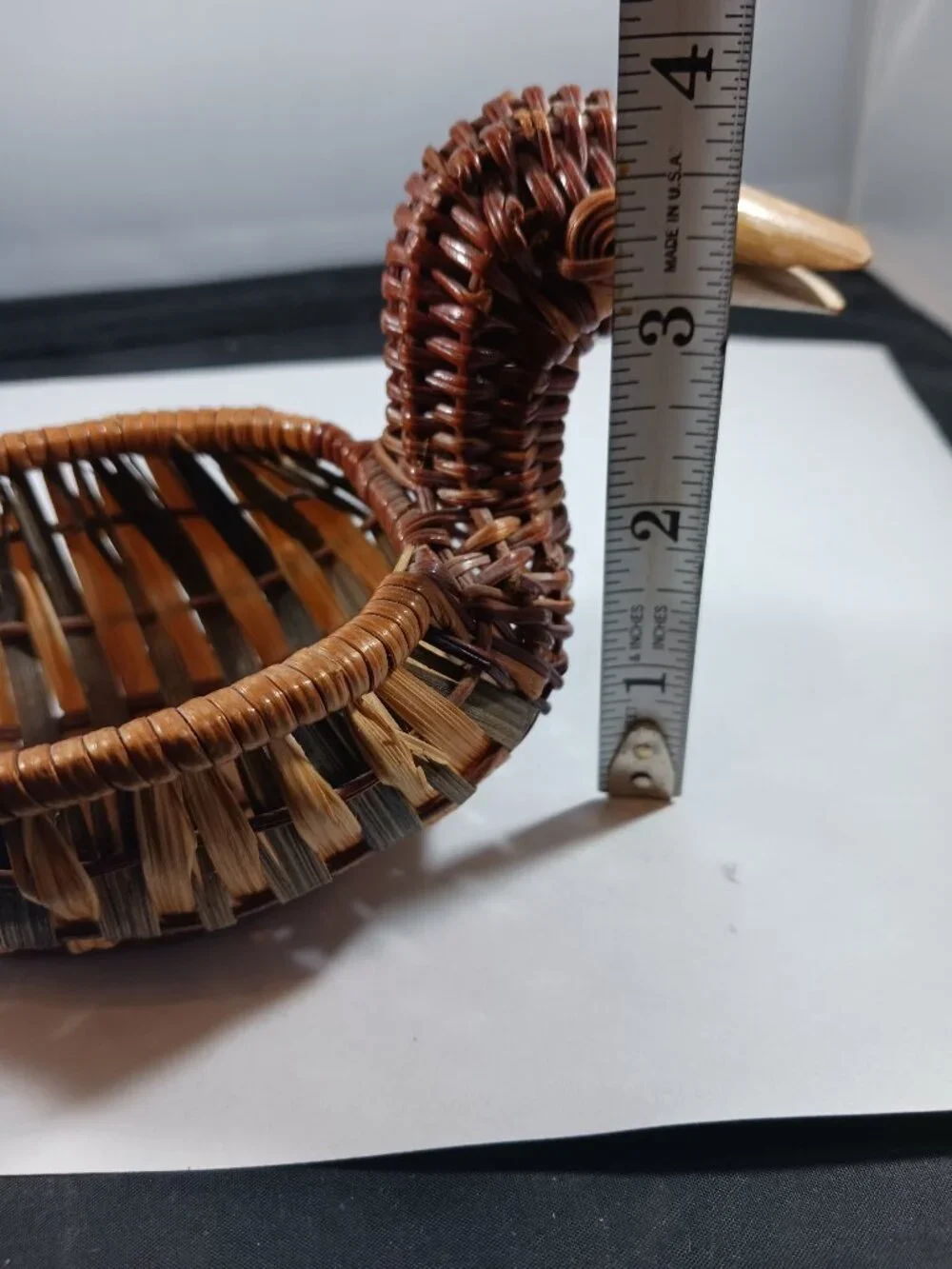 Mini Vintage Little Duck Wicker Ring Storage